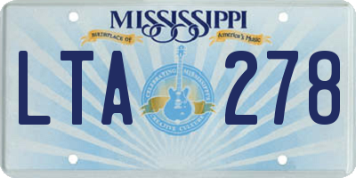MS license plate LTA278