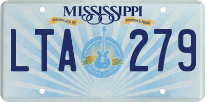 MS license plate LTA279