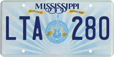 MS license plate LTA280