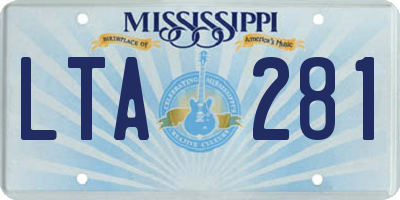 MS license plate LTA281