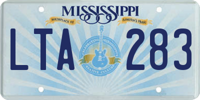 MS license plate LTA283