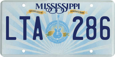 MS license plate LTA286