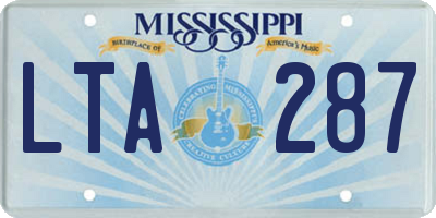MS license plate LTA287