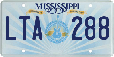 MS license plate LTA288