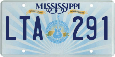 MS license plate LTA291