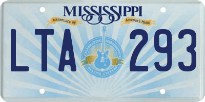 MS license plate LTA293