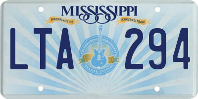 MS license plate LTA294