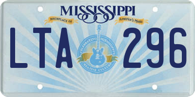MS license plate LTA296
