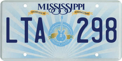 MS license plate LTA298