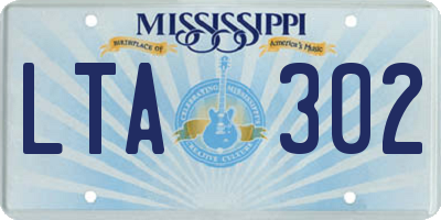 MS license plate LTA302