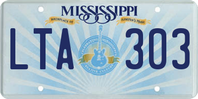 MS license plate LTA303