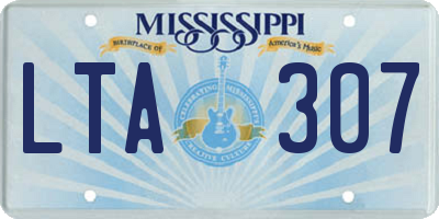 MS license plate LTA307