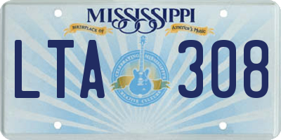 MS license plate LTA308