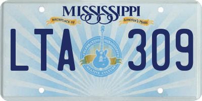 MS license plate LTA309