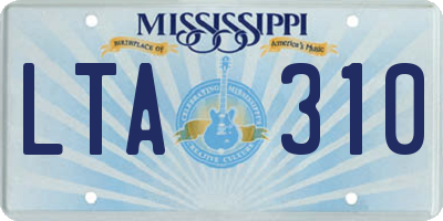 MS license plate LTA310