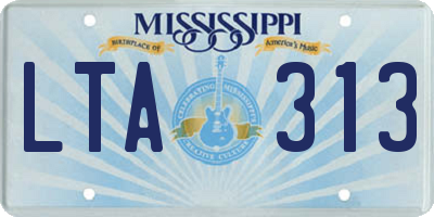 MS license plate LTA313
