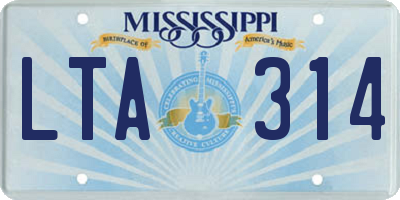 MS license plate LTA314