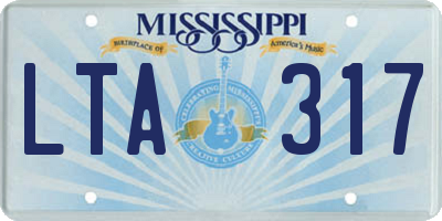 MS license plate LTA317