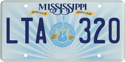 MS license plate LTA320