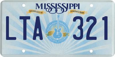 MS license plate LTA321