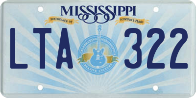 MS license plate LTA322