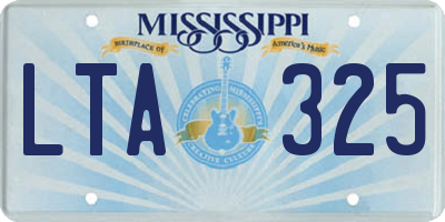 MS license plate LTA325