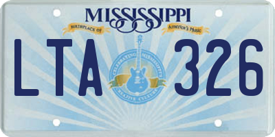 MS license plate LTA326