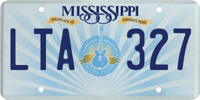 MS license plate LTA327