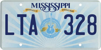 MS license plate LTA328