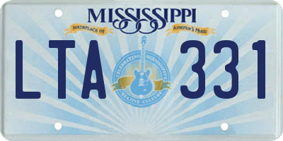 MS license plate LTA331