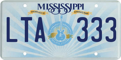 MS license plate LTA333