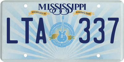 MS license plate LTA337