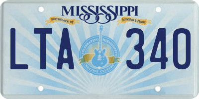 MS license plate LTA340