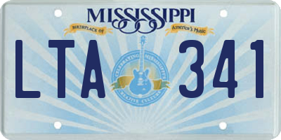 MS license plate LTA341