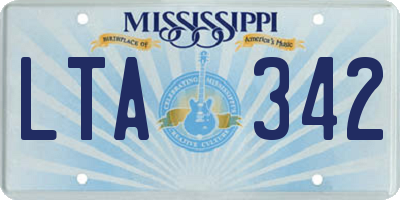 MS license plate LTA342