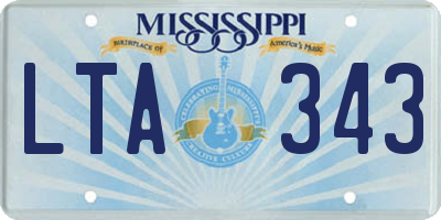 MS license plate LTA343