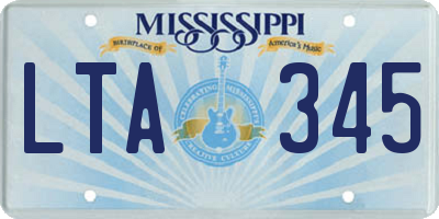 MS license plate LTA345
