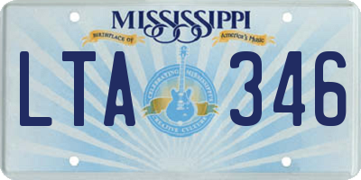 MS license plate LTA346