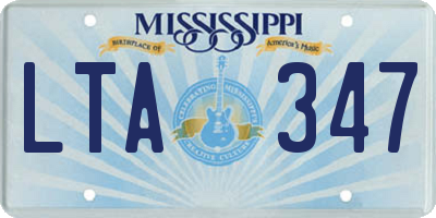 MS license plate LTA347