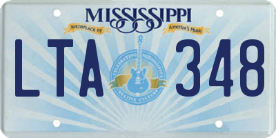 MS license plate LTA348