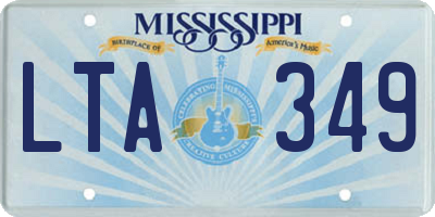 MS license plate LTA349
