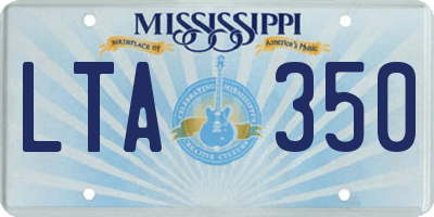 MS license plate LTA350