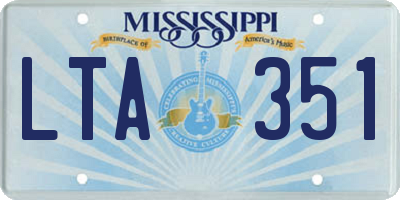MS license plate LTA351