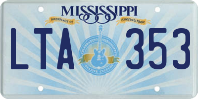 MS license plate LTA353