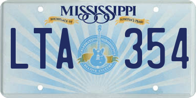 MS license plate LTA354