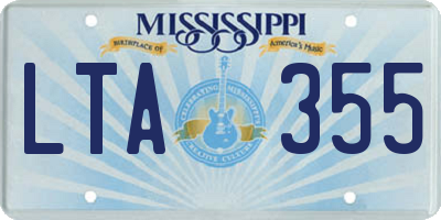 MS license plate LTA355