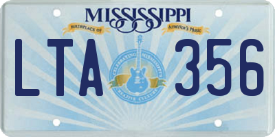 MS license plate LTA356