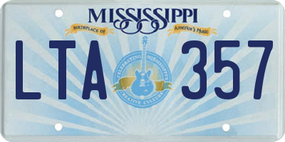 MS license plate LTA357