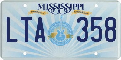 MS license plate LTA358
