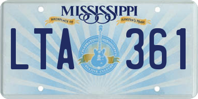 MS license plate LTA361